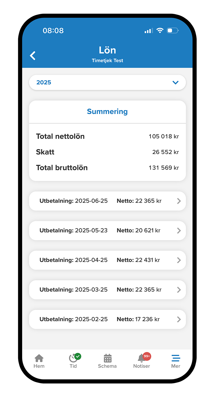 timetjek app personalsida lon